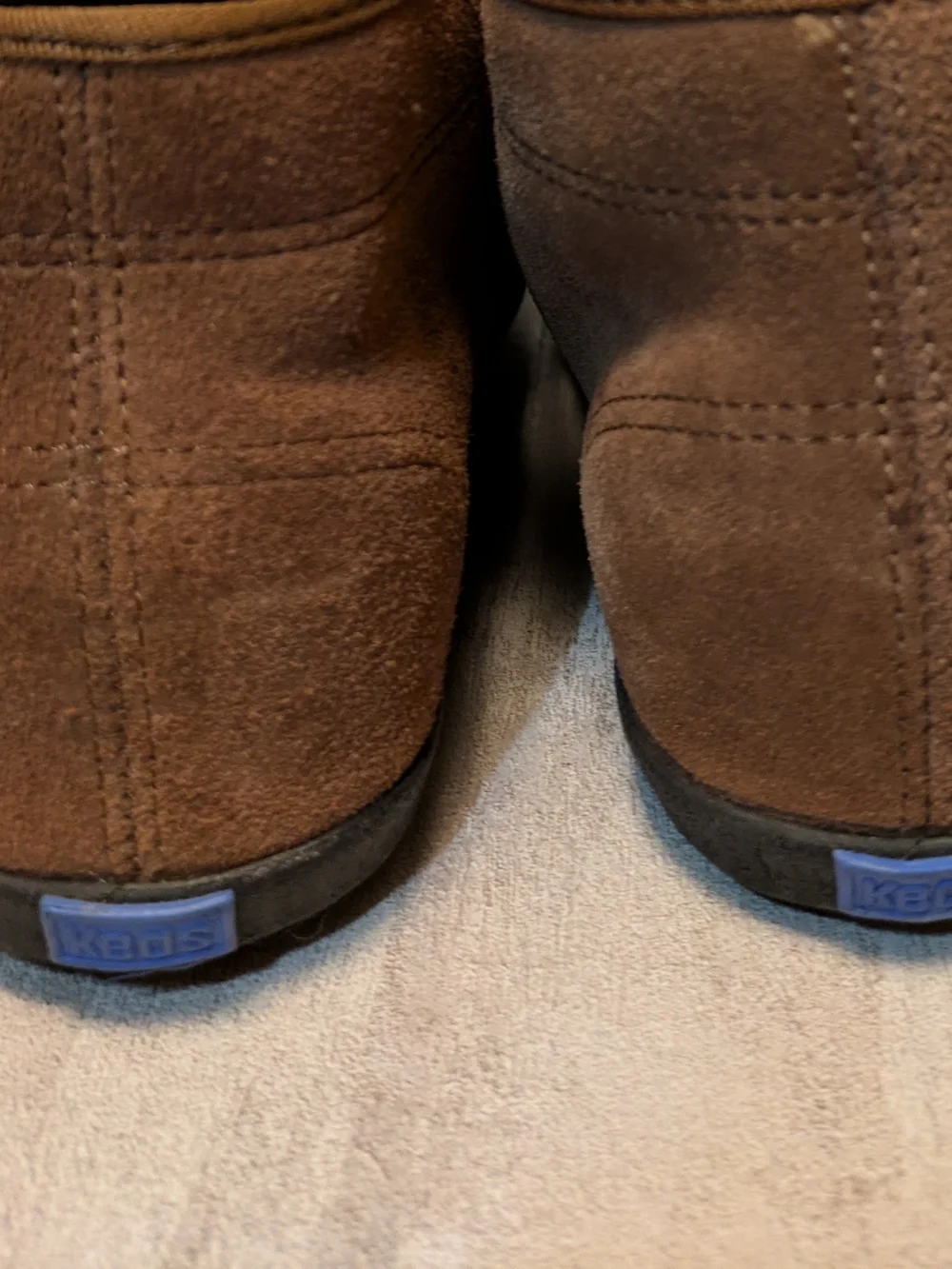 Vintage Keds brown suede ankle boots with lace-up ribbon style laces. Size 10 M.